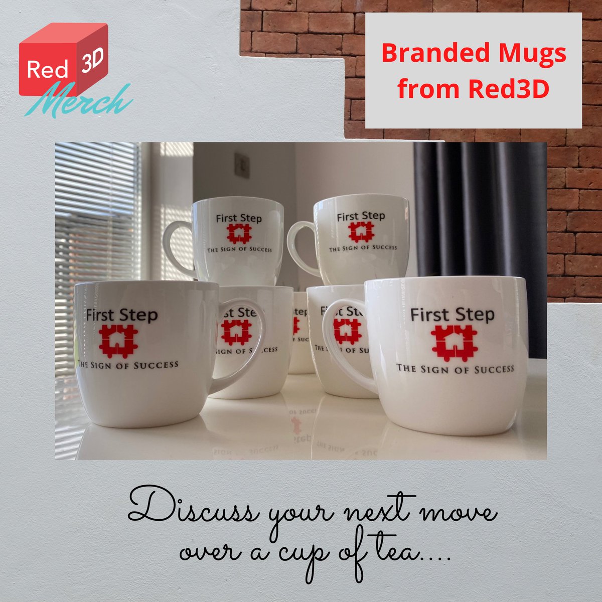 Red3DLtd's tweet photo. How nice will it be to sit and have a tea/coffee with colleagues and friends.  Red3D supply all designs of branded mugs - earthenware, glass &amp; Bone China.
Our client First Step have selected these lovely Kent Bone China mugs. Which type will you choose?
#brandedmugs https://t.co/uVaA1XlzwV