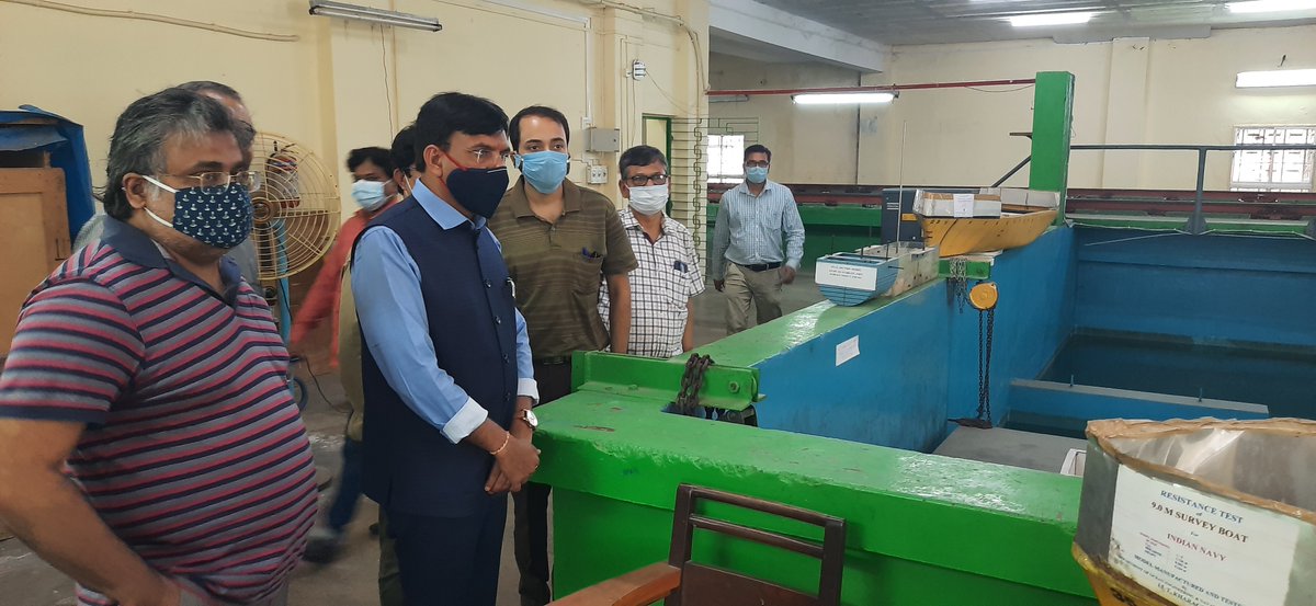 mansukhmandviya's tweet photo. Delighted to visit CICMT at IIT Kharagpur today.

Marching towards #AatmanirbharShipping, we are working to create a complete ecosystem for shipbuilding industry

India will be among the very few countries that will have a 'Merchant Ship’ Model Testing facility soon https://t.co/XnFGFy1upn