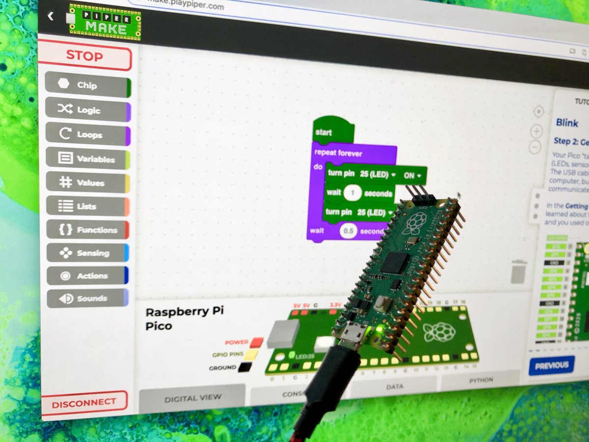 Raspberry_Pi's tweet photo. Introducing Piper Make: a Raspberry Pi Pico-friendly drag-n-drop coding tool that’s free for anyone to use.
Have a play: https://t.co/BfD9r9EFiY https://t.co/9GeRnhjssi