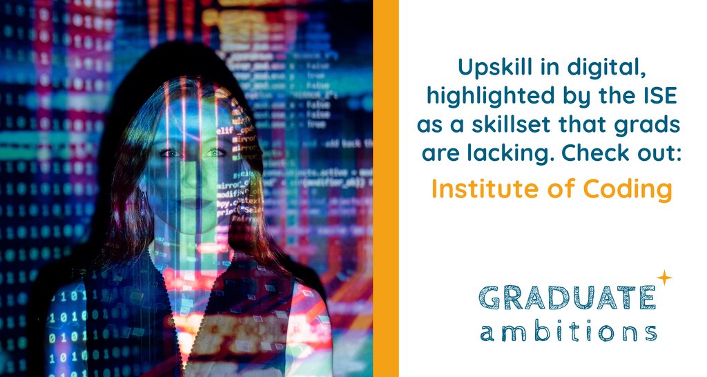 StratAmbitions's tweet photo. With the Institute of Student Employers @IoSEorg 
 highlighting a digital skills gap in many grads, in particular:

•Coding
•Programming
•Data handling
•Data analysis

The #InstituteOfCoding offer many free online courses at

https://t.co/2rJn7pcRM0 

#GraduateAmbitions https://t.co/xHA6q7atuv