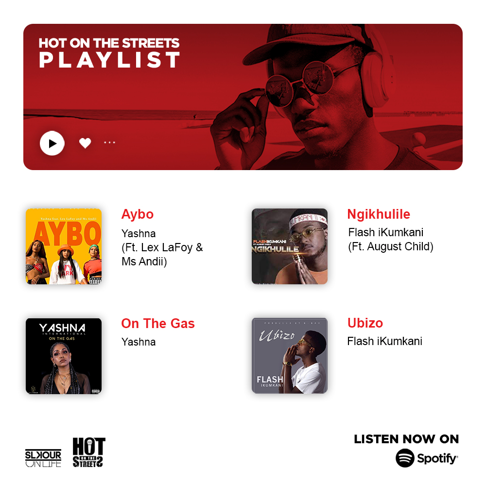 Listen to some fire music from the March #HotOnTheStreets featured artists <a href="/Yashna_Int/">Yashna International</a>, <a href="/Flash_Ikumkani/">Utshintsho</a> and <a href="/Leezylindokuhle/">Queen Don</a> here: spoti.fi/3cxQ3Xa