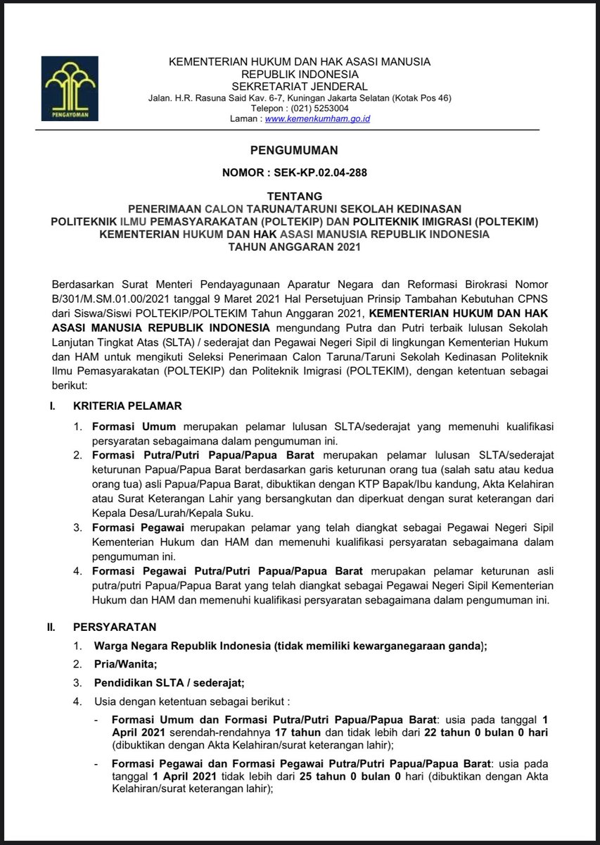 SELEKSI CATAR KEMENKUMHAM tweet media