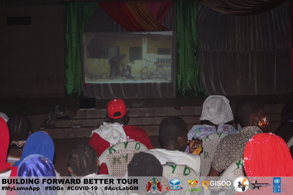 VolnetV's tweet photo. #buildingforwardbetter tour. In partnership with @UNDP_TheGambia  @BrightStarsGm @Gisqo1 and @GambiaNYP 
#SDGs #mylumo #CovidVaccine 
@KO_Jag #filmscreening https://t.co/ANvL9dQacr