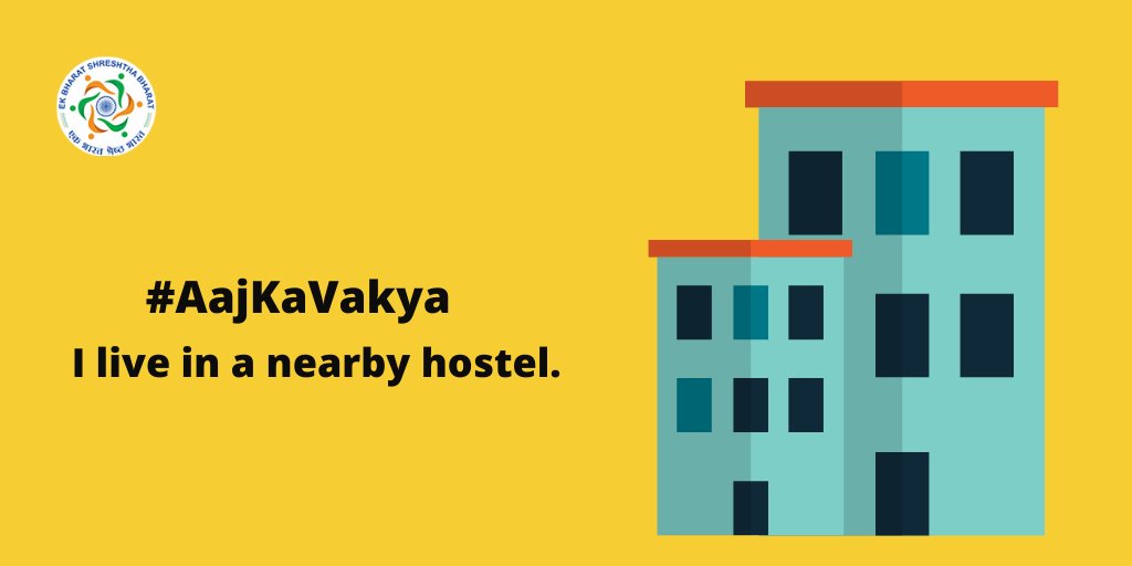 EBSB_Edumin's tweet photo. A new sentence can bring new learning lessons, so keep learning every day. Today's #AajKaVakya is 'I live in a nearby hostel.' Learn it in major Indian languages through this link: https://t.co/w9Lvwew7hJ https://t.co/w789MX0ej9