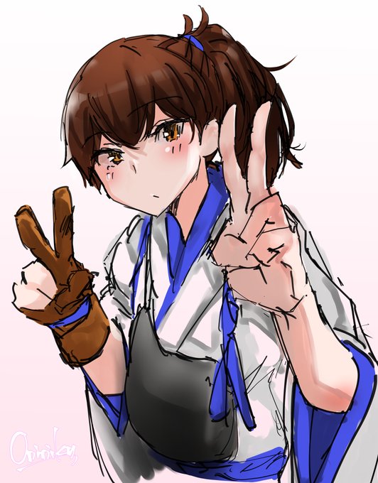 #艦これ #加賀 
以前メッセージイラストとして描いていた加賀さんの絵が個人的に気に入ってたので文字抜き差分作りました。 