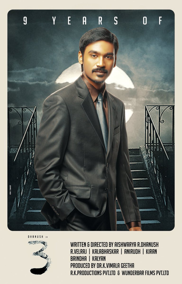 Cinewoodsoffl's tweet photo. #9YearsOfMoonu 
#9yearsof3 

An @anirudhofficial Musical 💞

@dhanushkraja @shrutihaasan #Prabhu
@ash_r_dhanush @Siva_Kartikeyan @sunderramu @VelrajR @wunderbarfilms https://t.co/wKkmDbZrst