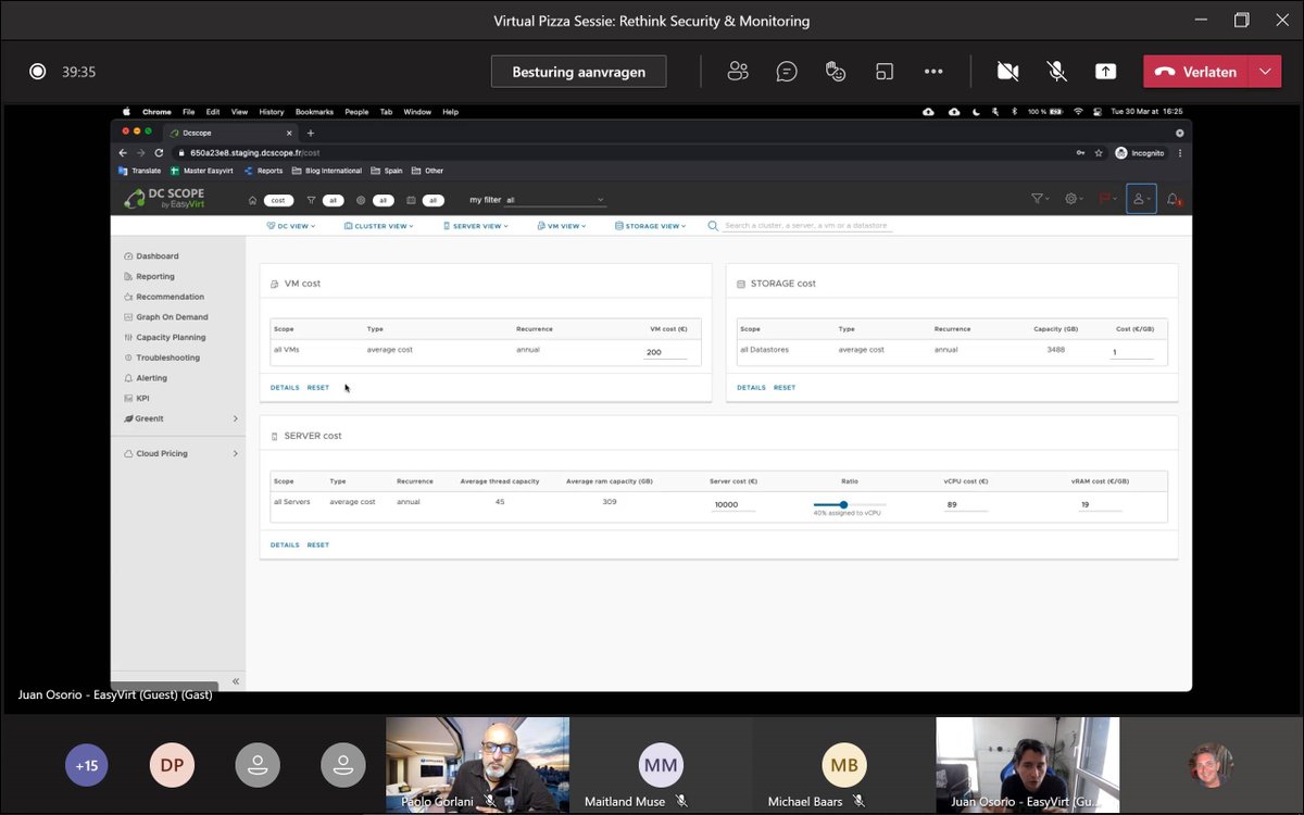 PriantoNL's tweet image. De Virtuele Pizza Sessie is gestart met DCScope van #EasyVirt. Deze technische update gemist? Check binnenkort prianto.nl/nieuws-eveneme… voor de presentaties en demo's!