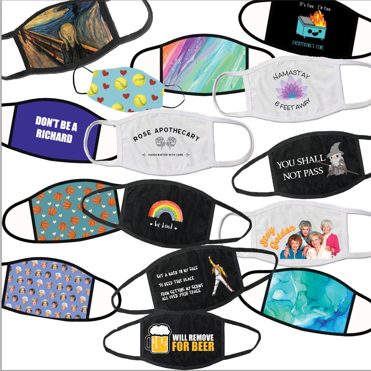 LunaseaGifts's tweet image. Masks masks masks... Like it or not, they’re gonna be here for a while, so you might as well have fun with them. Right now, they’re all 15% off in the store! And, as always, free shipping with $35 purchase. #shopsmall #facemasks #funfacemasks #lunaseagifts