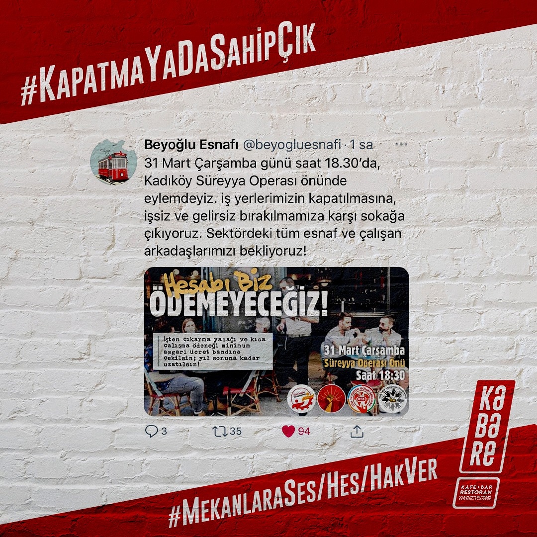 KabarePlatform's tweet photo. Hesabı BİZ ÖDEMEYECEĞİZ!!
#kapatmayadasahipçık https://t.co/eGMGni5bW6