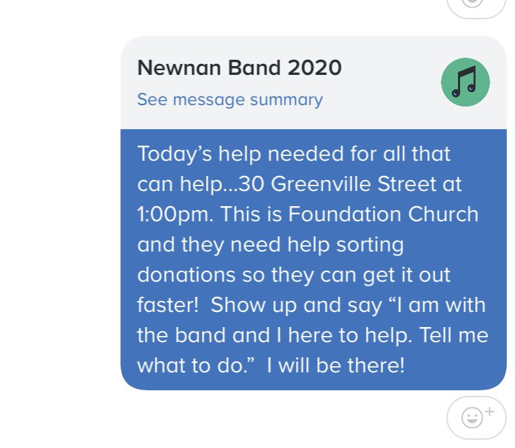 JRBDreamTeam's tweet photo. Band kids. Let’s get out there again today. Here is where are going from 1 to 5. #ForNewnan #OneNewnan #OneCommunity https://t.co/qTFedEuwUP