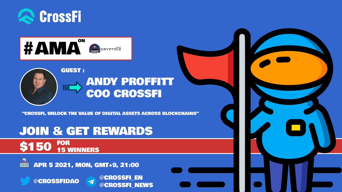 crossfidao's tweet photo. We're hosting an CrossFi Zoom live AMA with @Cryptoizmedia🎉
 
⏰April 5th 21:00 GMT+9
🌐 https://t.co/dd93ugP6iX

Have questions for the CrossFi? Retweet and submit them below!

We're giving away $100USDT to the best 10 questions on Twitter. $50USDT will be in zoom live stream. https://t.co/O74gysh9O9