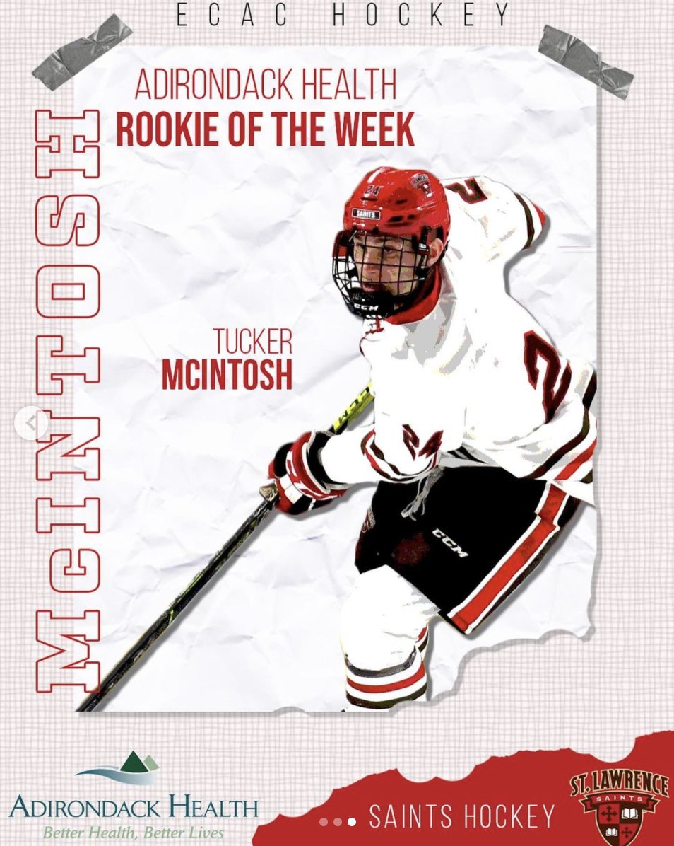 Cameron White '15 and Tucker MacIntosh '19, who both once played on our varsity hockey team, played for St. Lawrence University as they won the ECAC in Division I hockey last week. In addition, Tucker was named Rookie of the Week. #UCCcommunity