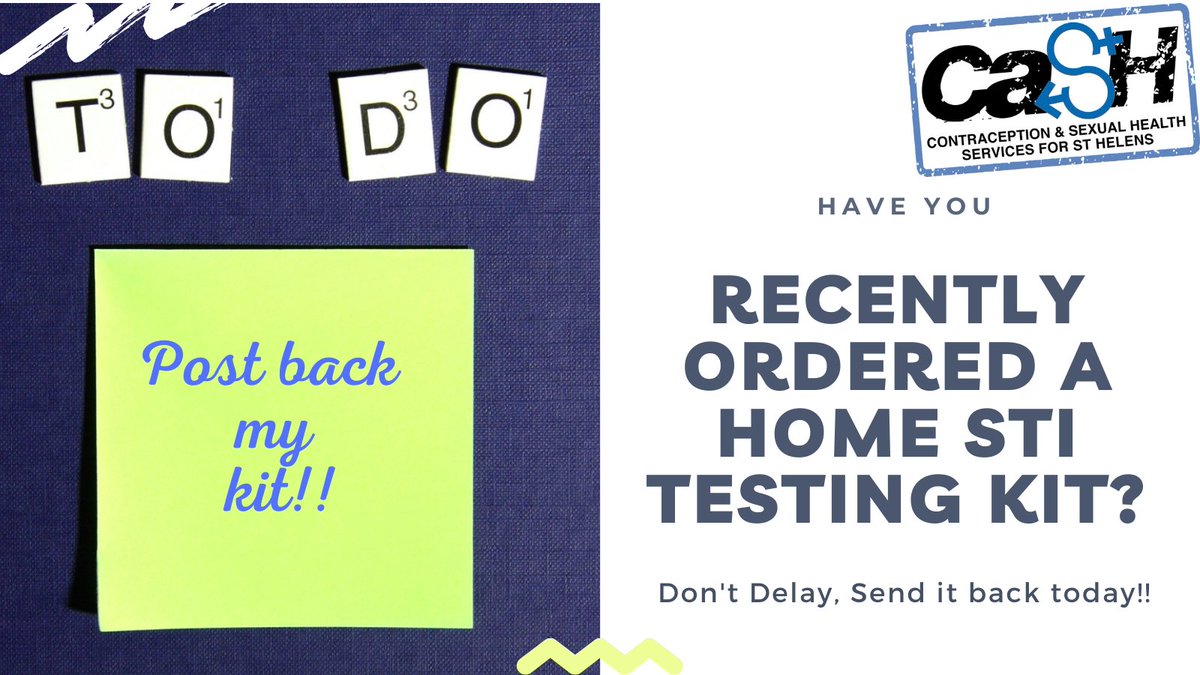 STHSexHealth's tweet photo. What are you waiting for? If you have ordered a FREE home STI testing kit recently, it's important to send it back as soon as you have completed it. #Better2Know #Sthelens #STIs https://t.co/2ukVlv2Ye8