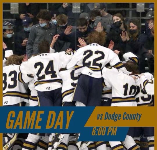 It’s a big GAME DAY today!  Cheer on our Hawks as they take on Dodge County in the State HS Hockey quarterfinal game at 6 pm!  Watch the game locally on WDIO.  It will also be available on prep45tv and livestreamed here: 45tv.com/prep45/
Let’s Go Hawks! #unitedpursuit