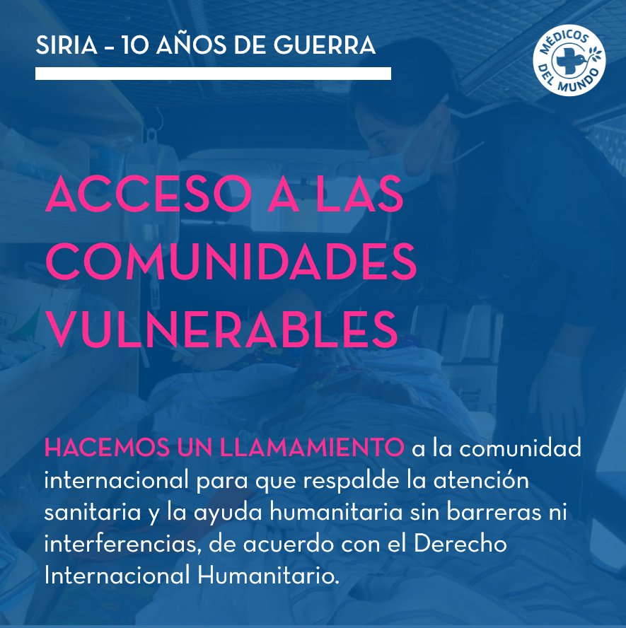 MedicosdelMundo's tweet photo. En Siria las personas desplazadas internas han aumentado un 20% en un año: 13 millones han tenido que huir de sus casas.⚠️Además, las organizaciones humanitarias nos enfrentamos a múltiples barreras para atender a la población #SyriaConf2021 #WithSyria #NotAtarget #10YearsTooMany https://t.co/yYTyyYoJQx