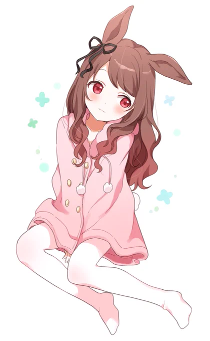 【お題箱】うさみみ×白タイツ×ポンチョコートの女の子 
