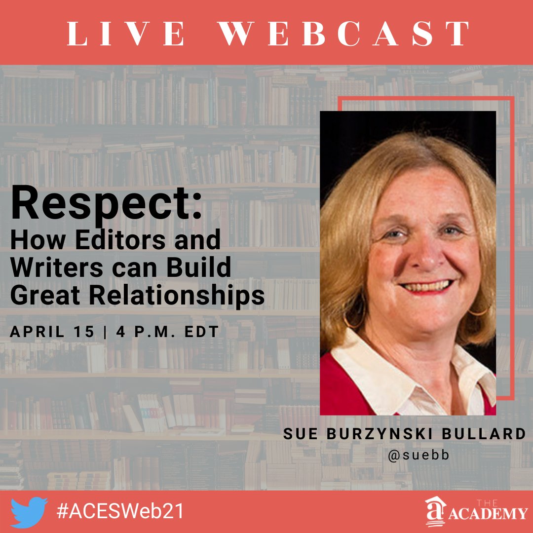 ACESEditors's tweet photo. #Editors and #writers go together like peanut butter and jelly. Join us to discover how editors and writers can create powerful pieces together. 

Register for this #ACESWeb21 with @suebb. https://t.co/khs44JttZz https://t.co/tRHXphBd29