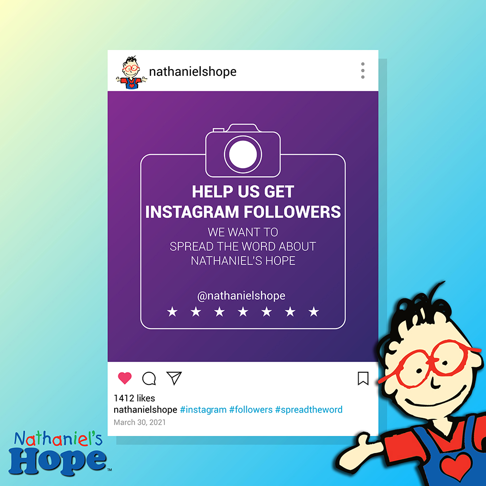 NathanielsHope's tweet photo. We need more Instagram followers! Can you help us? Spread the word so more people know about Nathaniel's Hope!
#VIPkids #kidswithspecialneeds #specialneeds #followers #instagram #nonprofit https://t.co/FNFbl15E1P