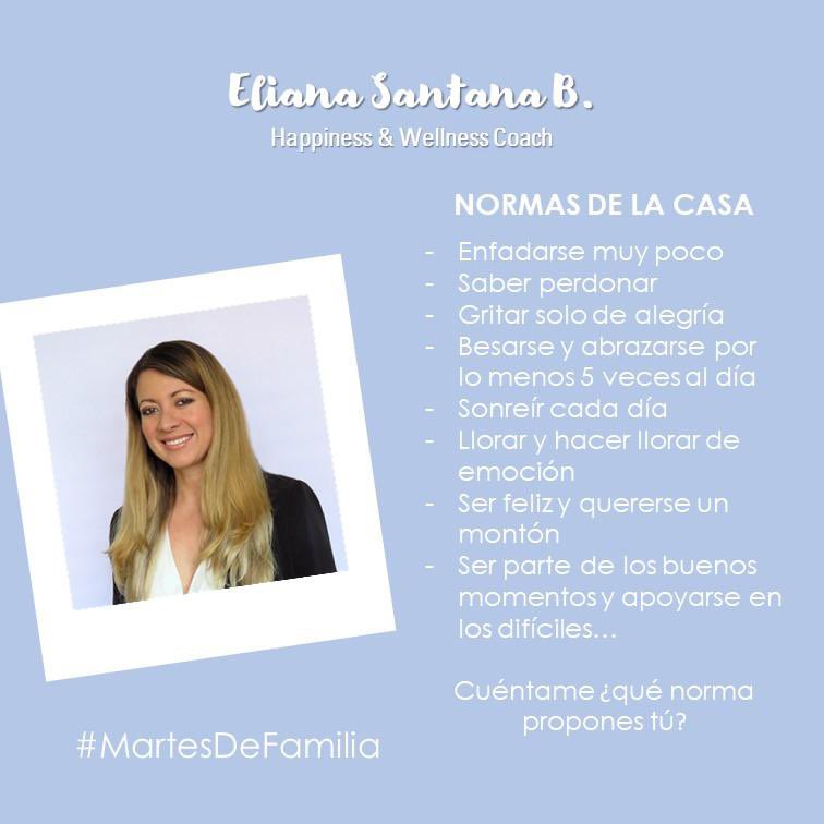 elianasantanab's tweet photo. La pandemia ha generado conflictos en las familias, la convivencia pudo  haberse visto afectada. Actuemos con amor y empatía. Aquí algunas normas para adoptar en nuestro día a día. ¿Qué otra propones? #MartesDeFamilia #CoachDeFelicidad #CoachDeBienestar #CrecimientoPersonal https://t.co/Aksm2yZYup