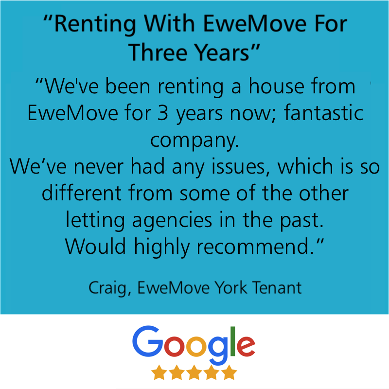 Looking after our tenants is so important to us.  🤗 This is one of the main reasons our tenants stay for longer in our properties, which in turn means less void periods for our landlords. 

#EweMove #York #EweMoveYork #Googlereview #lettingagent #yorklettingagent #welovewhatwedo