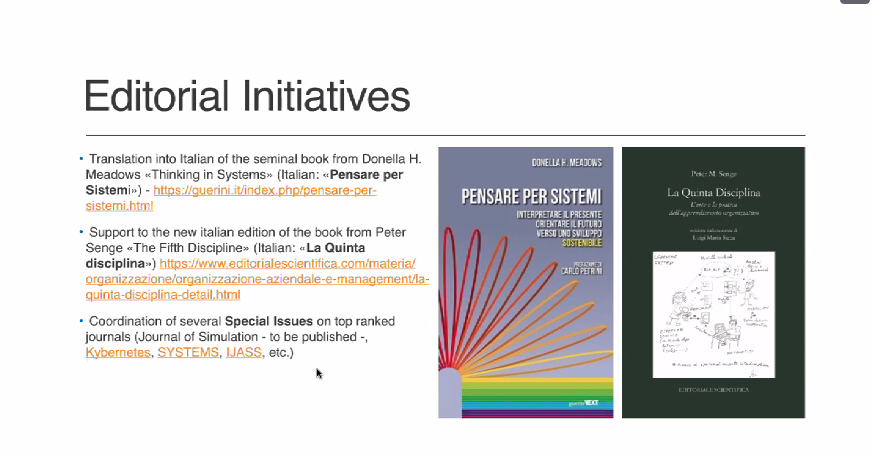 systemdynamics_'s tweet photo. Alberto Atzori shares that our Italian Chapter (@SYDIC_ITALIA) engages with more than 500 #systemdynamicists on diverse topics.  They provide book translations, educational opportunities, and chances to connect with others nearby.  Learn more: https://t.co/cQb8UkSze1 https://t.co/86xUQ2EAXG