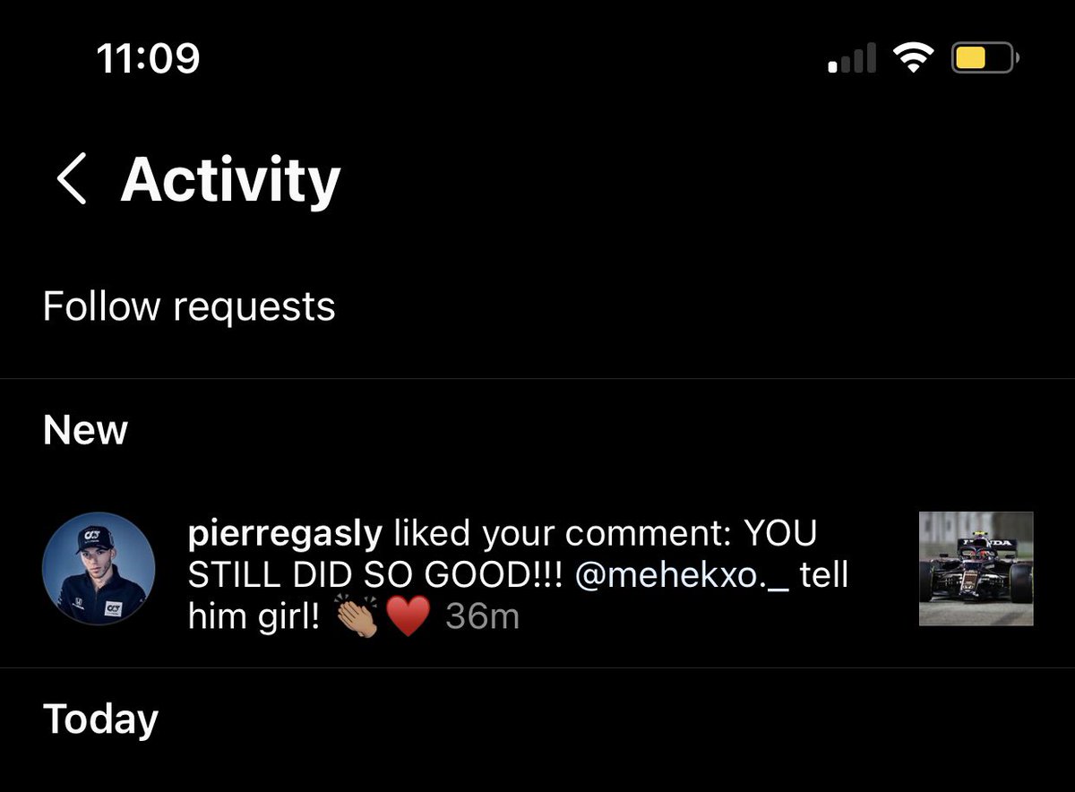 MissMaRzii's tweet photo. I just wanna take this moment to thank myself for being such a big F1 fangirl and to @PierreGASLY for being so FREAKING AMAAAAZING! It’s a good day today! 👀🥰🥳 #F1 #Fangirl #EatSleepRaceRepeat https://t.co/IO5KpUuoqF