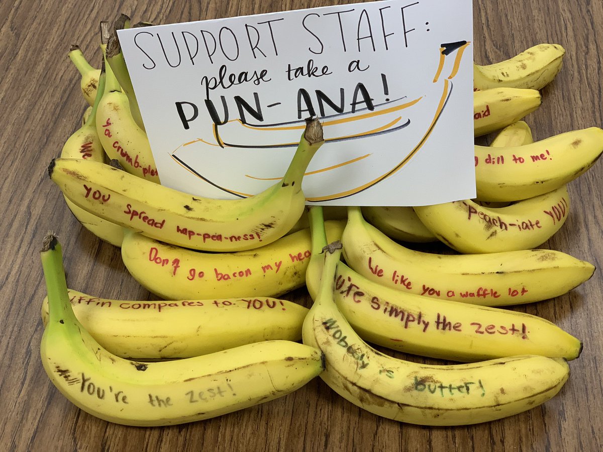 No joke- we love our support staff at @Talawanda_MS! In fact, we are 🍌 about them! #supportstaffappreciationweek #talawandaempowers #NJHS