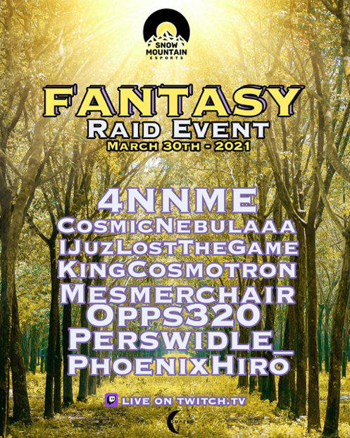 MesmerChair's tweet photo. Today marks the day of the fantasy themed raid event by @snowmountainorg There'll be fun games, fun events and ideas in the community. Starting the day off will be me and then you follow the train along to all the other lovelies! https://t.co/PASWoVDYFf