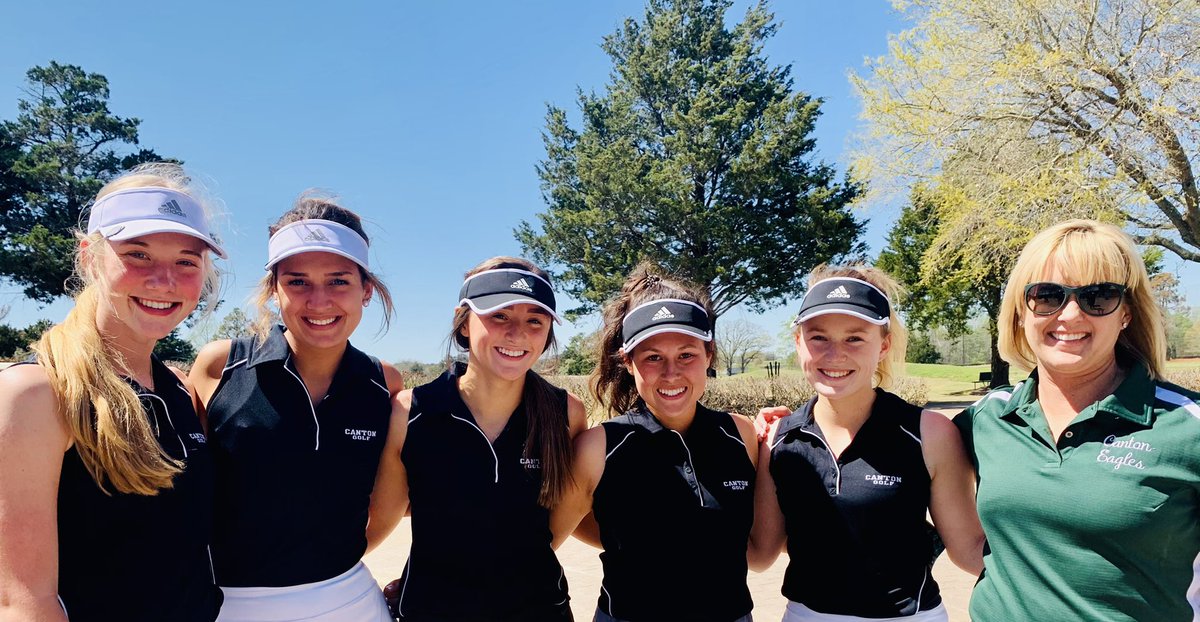 CantonHSgolf's tweet photo. CHS Girls’ Golf in 1st Place after Round 1 of District Golf! #CHSGolf #EaglePride https://t.co/fKF1aC0QTG