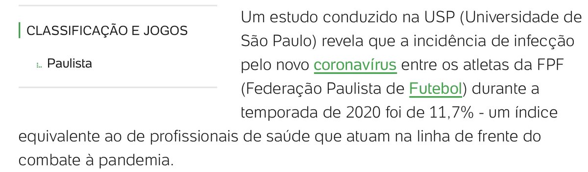 Miguel Nicolelis Estudo Realizado Na Faculdade De Medicina Usp Mostra Que Taxa De Infeccao 11 7 De Jogadores De Sp Pelo Coronavirus Foi Equivalente Ao De Profissionais De Saude E Muito