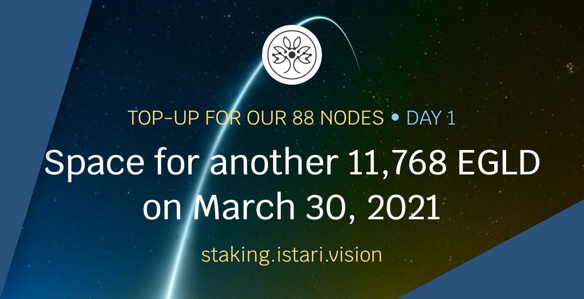 iVerseVision's tweet photo. Still no $EGLD delegated to Istari Vision yet? 🤔

On our nodes we make room for 
another 11,678 $EGLD. 🛠️

Delegate now and get rewards! 💰
https://t.co/IlRqTU70no

@getMaiar #elrond #blockchain #delegation #staking https://t.co/mqF7hYxpeL