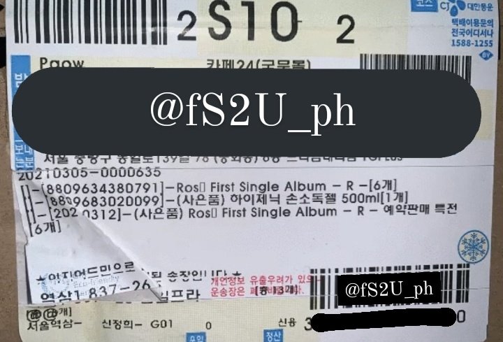 fS2U_ph's tweet photo. Quick update! ~ | #FrSTY_UPDATES
ROSÉ 1st Solo Album arrived on our KR Address! ~ Thank you so much for trusting us. We will update once na-pick-up or in transit na po, we are still waiting for other items.
Keep safe, Seoulmates! ~ 🙇♀️💖
#FrSTY_PROOFS https://t.co/DuEYm2PdAW