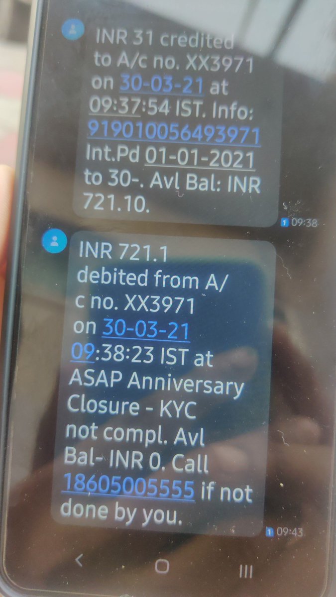 PrateikPatel5's tweet photo. @AxisBank I m using Axis bank account From last one year ,

today i just received message from bank there is Account is close and balance is Zero reason mentioned- KYC not Complete

I'm very sock there is no any call or message received for same.

Now who will be responsible? https://t.co/1ujChnDKmQ