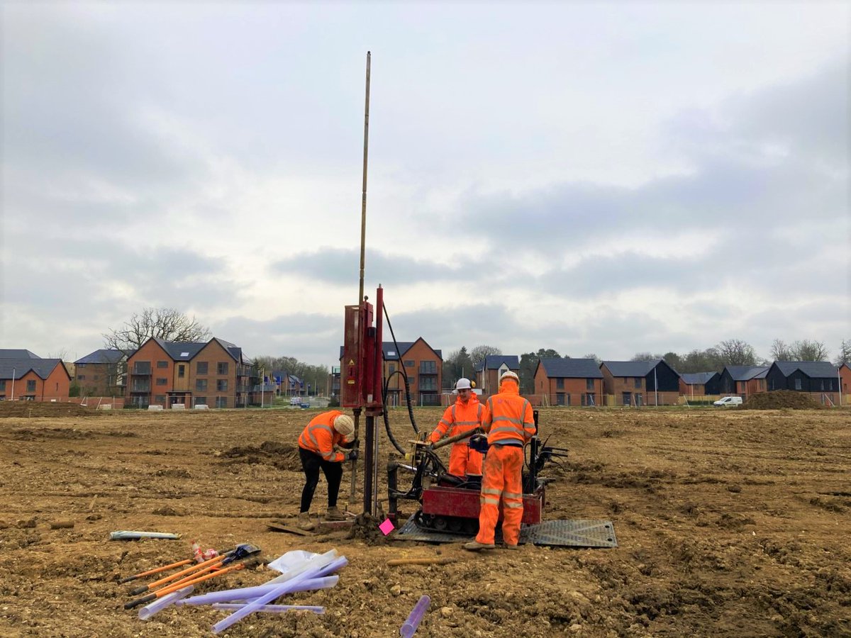 MCD_ltd's tweet image. Spot the newest member of MCD during his first week with us – getting stuck in already! 

Earlier in the month, some of our team carried out three days of windowless sampling. This was for a residential development on land just outside of Reading.