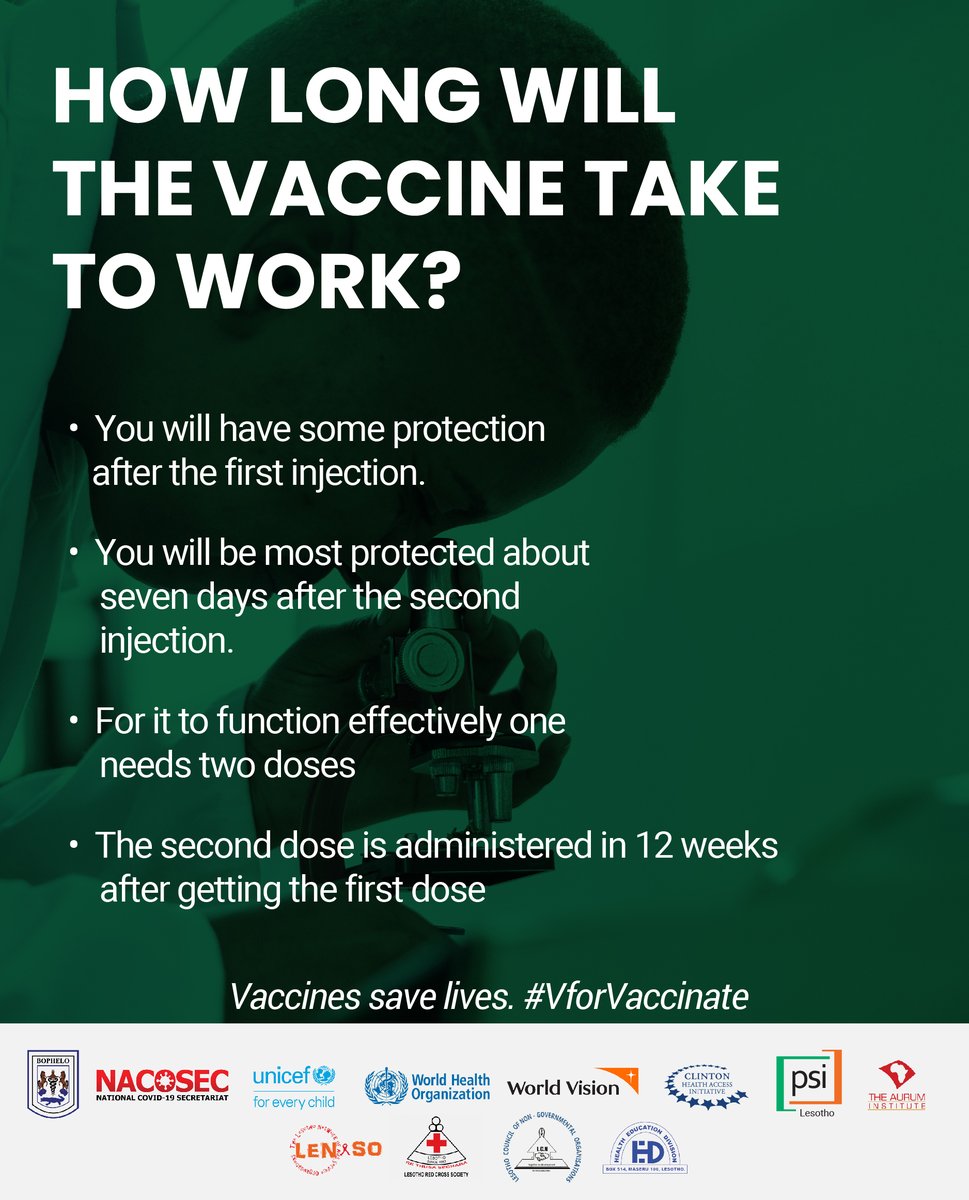 It takes a few weeks to build up immunity against a virus. It is recommended that 2 doses of the COVID vaccine be given at set intervals to achieve maximum immunity. #mythbusters #vaccinated #vforvaccinate #COVID19