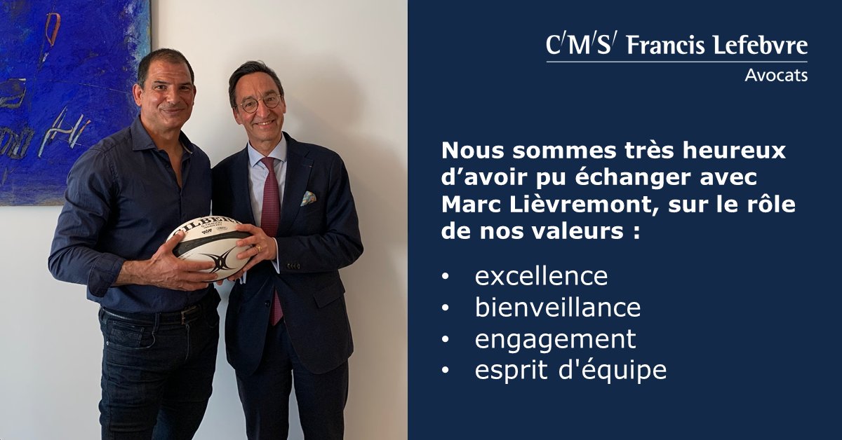 cms_fl's tweet photo. Excellence, bienveillance, engagement et esprit d'équipe sont les valeurs qui nous animent au quotidien. C'est avec plaisir que nous avons pu échanger avec Marc Lièvremont, sur le sens de « l’esprit d'équipe » et son importance pour tous les métiers de notre cabinet.
#CMSFLlive https://t.co/c5xlhY8t6z