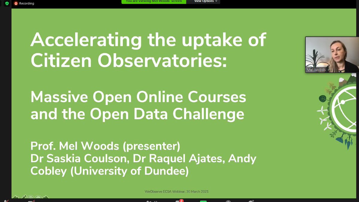 WeObserveEU's tweet photo. Now @i_serena is talking about the @WeObserveEU #citizenscience #online course and the #OpenDataChallenge. 
Don't miss that the @WeObserveEU #online course is available again on @FutureLearn. 
👉Enroll here: https://t.co/rIBHMHJxvr

#WeObserveInsights #citizenobservatories https://t.co/hUrFN6u5yz