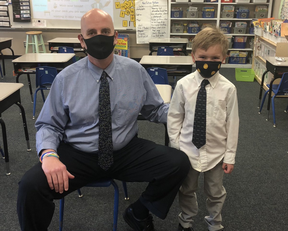 UMSChamps's tweet photo. I couldn’t talk Jack into taking over as principal (he looks the part and would be amazing) and letting me be a first grader.  😞 @BassettsFirsts https://t.co/bhkD6EYLhz