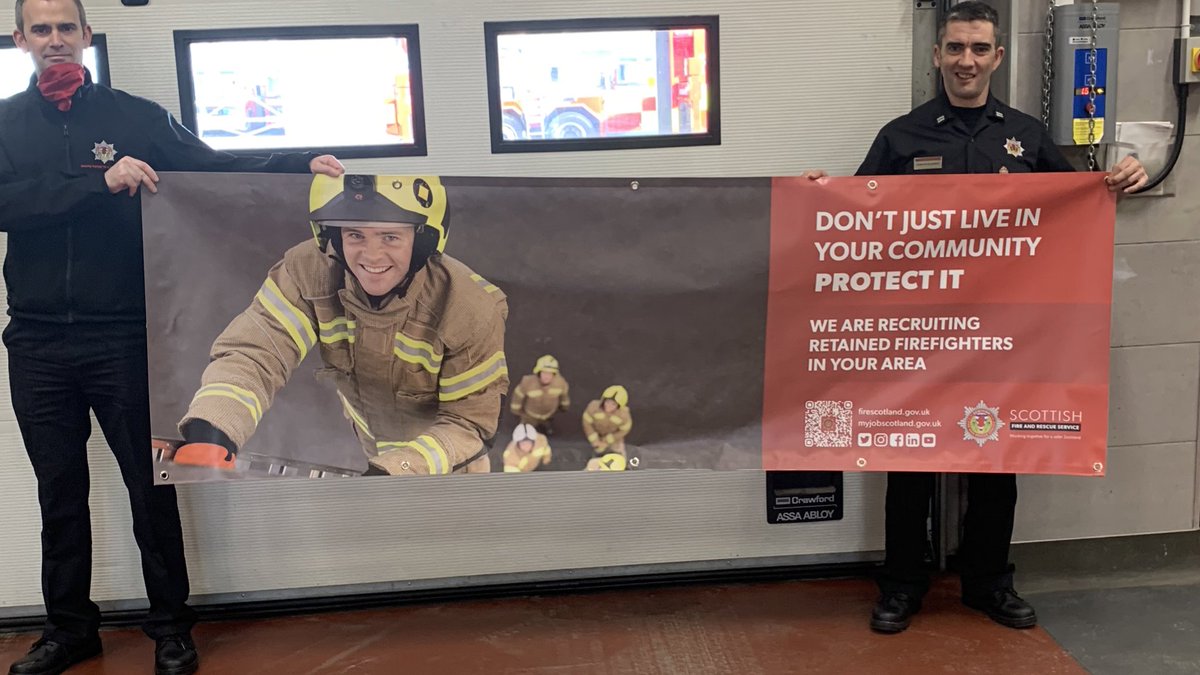 New recruitment banners arrived in Inverness today, soon to be distributed to fire stations across the highlands, Don’t just live in your community PROTECT IT, we are actively recruiting retained firefighters all across the highlands. Thanks to all involved.