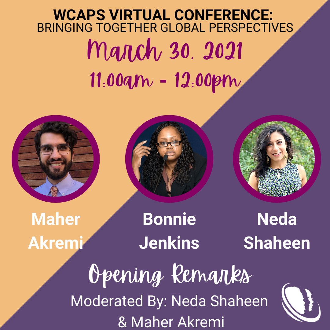 WCAPSnet's tweet photo. Our virtual conference starts ✨TODAY✨ here’s the lineup of our sessions for the day!

Starting at 11:00am, we will have Opening Remarks with @Maher_Akremi, @Nedoushh &amp; @Jenkinsbd #WCAPS2021Conference https://t.co/n0k7Rf5lfB