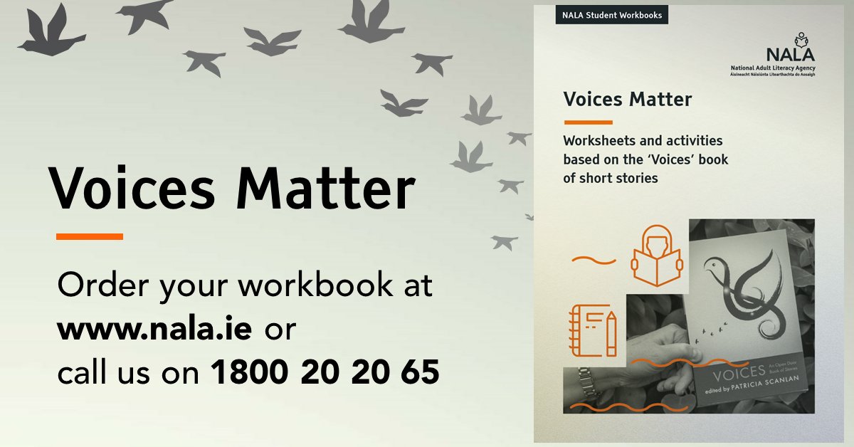 ‘Voices Matter’ is a new student workbook to go with the book of short stories, ‘Voices’. 

This workbook has worksheets and activities where you can:
■ practise reading, writing and spelling skills
■ reflect on themes
■ have some fun

Download here ⬇️
nala.ie/publications/v…