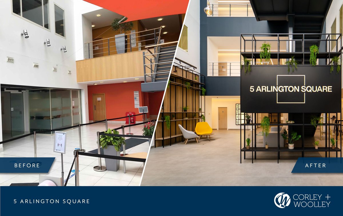 CorleyWoolley's tweet photo. This week’s #TransformationTuesday shows the astounding development of 5 Arlington Square in Bracknell🏛️Thank you to everyone involved -@tmdSurveyors  @GleedsGlobal  @Fabric @WatkinsPayneWP  

View all details at https://t.co/vy5oQIFYa4

#construction #fitout #building #team https://t.co/KOHlvVRSVM