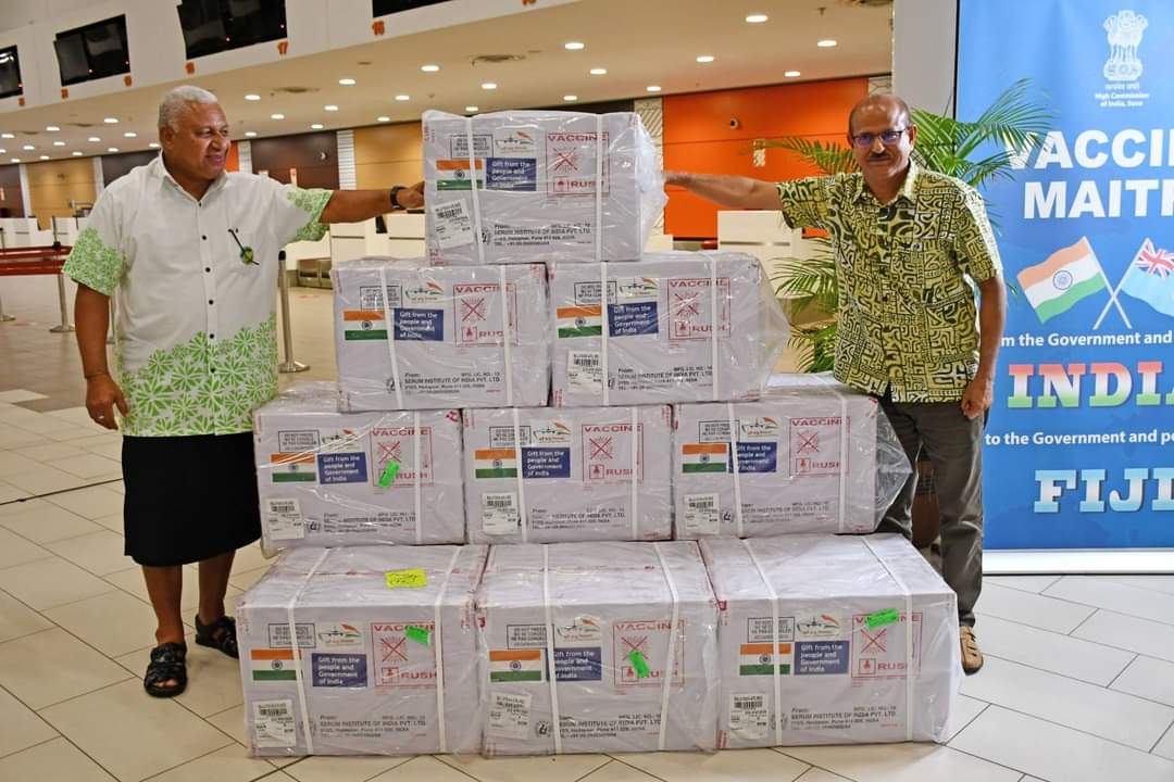 KUDOS to Prime Minister Sri Narendra Modi and the Government of India for giving Fiji 190,000 doses of Covid-19 Vaccines! 

@FijiPM 
@FijianGovt 
<a href="/PMOIndia/">PMO India</a> 
<a href="/narendramodi/">Narendra Modi</a>