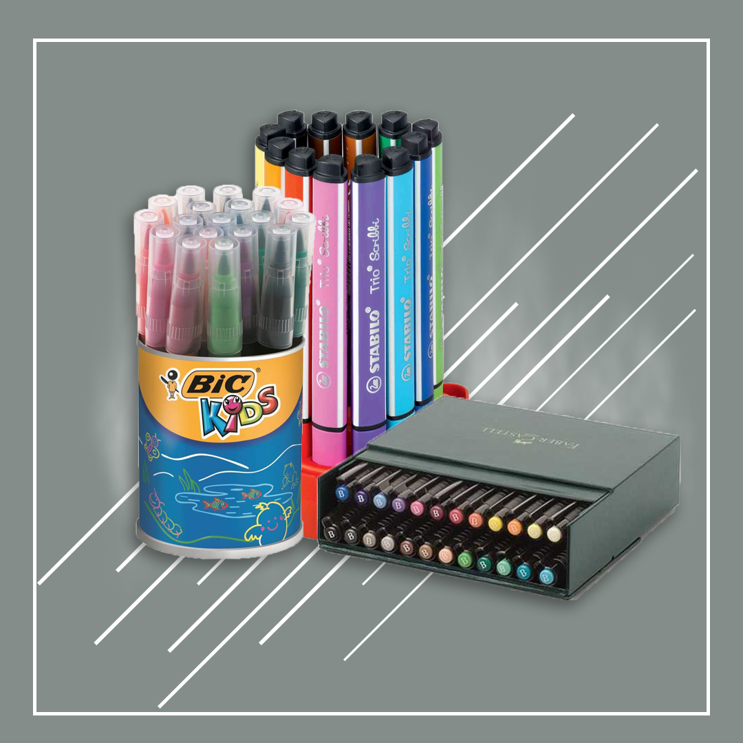 Ürettikleri kırtasiye ürünleriyle ismini duyurmuş Bic, Faber Castell ve Stabilo keçeli boya kalemleri ve çizim kalemleri sürekli resim ve boyama yapmak isteyen çocuklar ve yetişkinler içindir. Çocukların motor gelişimine katkıda bulunan bu kalemler istekle.com'da!