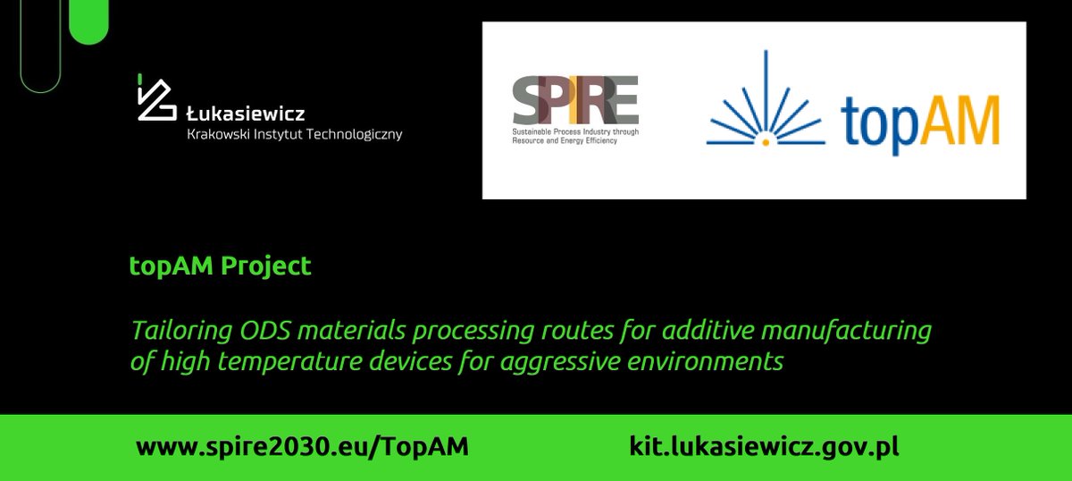 Lukasiewicz_KIT's tweet photo. 👉 Projekt topAM wystartował!
Rozpoczęła się realizacja 4-letniego projektu #topAM, w którym #Łukasiewicz – Krakowski Instytut Technologiczny, jako członek Konsorcjum (@SPIRE2030), bierze czynny udział.
Więcej informacji o projekcie: https://t.co/SLOeyF07bb
#Druk3D #ODS https://t.co/t5IgI1ecg4