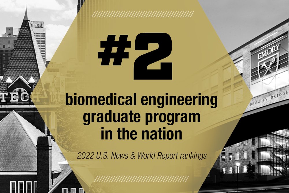 Once again, the Coulter Department has the #⃣2⃣ graduate program in the country, according to @USNewsEducation  #BestGradSchools. Details: bme.gatech.edu/bme/new-gradua…