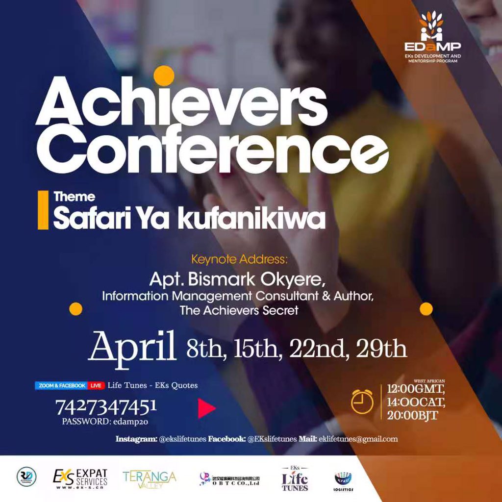Ketsia502's tweet photo. April in EDaMP “Achievers conference “ under the Theme: “Safari ya Kufanikiwa . Journey to the Top
☘️The part that you are following, someone already passes there.
📍you want to give up , join us
☘️More details on the flyer
#edamp #webinar #onlineseminar #achiever https://t.co/2uYWw6dvps