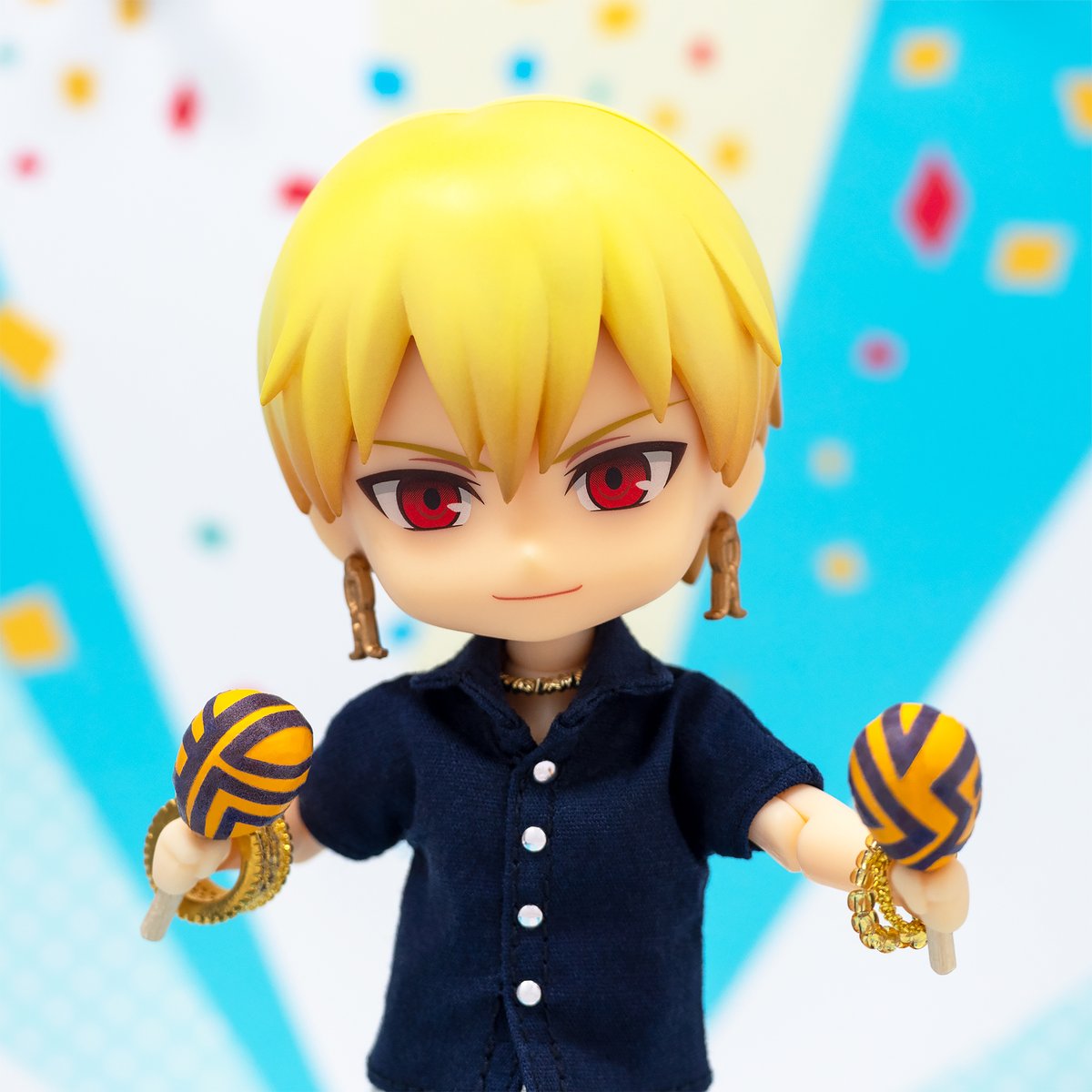 賢王様！「Fate/Grand Carnival」ご出演決定おめでとうございます！🎉🥳🎊
お祝いにウチのねん王様にもマラカス王になっていただきました😊 #ねんどろいどカルデア