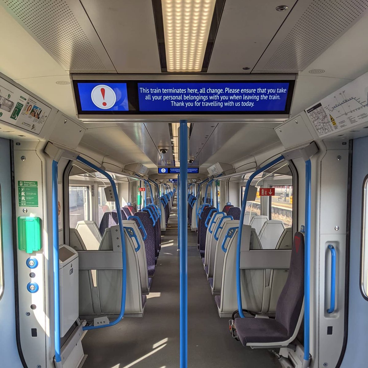 dcolthrust's tweet photo. First time on a train in almost a year. This is how I like to travel. No people. You can tell I'm grinning ear to ear under the mask. ๐คฃ
#travel #publictransport #extremesocialdistancing https://t.co/fiKK9WWWjY