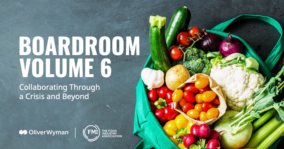 OliverWyman's tweet photo. #OWRetail and @FMI_ORG have launched the 6th edition of the boardroom journal, featuring insight on e-commerce development, sustainability trends, and much more in response to the ongoing #pandemicโs impact on grocery > https://t.co/jltgM8fd54 #FoodRetail #FoodIndustry https://t.co/oFI3mZZj1g